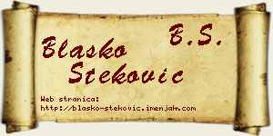 Blaško Steković vizit kartica